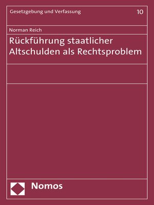 cover image of Rückführung staatlicher Altschulden als Rechtsproblem